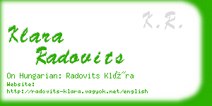 klara radovits business card